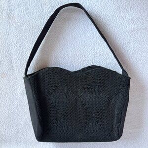 1940s Black Corde Art Deco Handbag Purse
